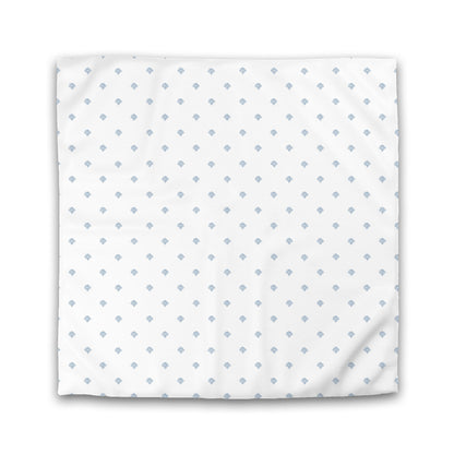 Off-white Cotton Sateen Duvet Cover, Blue Hand-painted Swizzle Motif Print | CSDU-1231-171