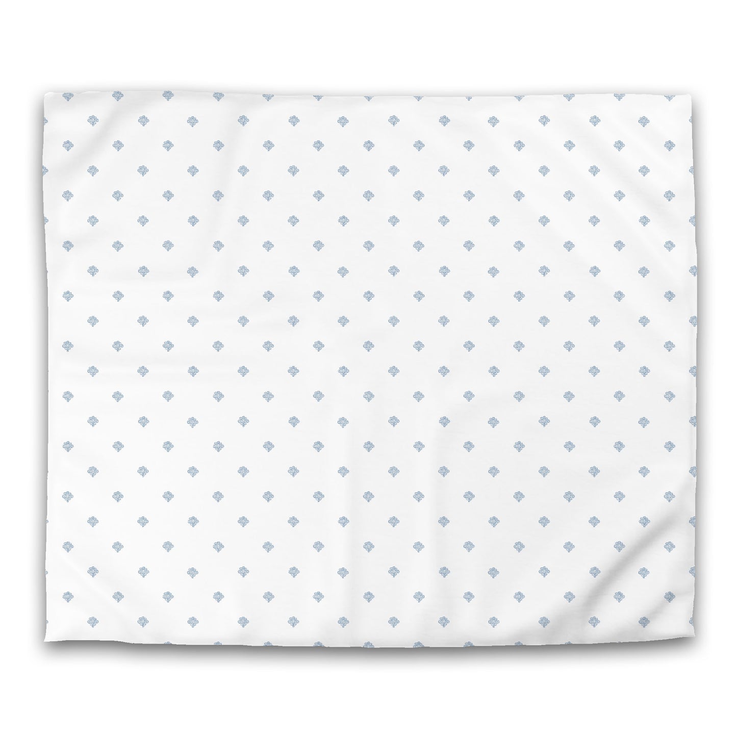 Off-white Cotton Sateen Duvet Cover, Blue Hand-painted Swizzle Motif Print, CSDU-1231-171, King - 269 x  234 cm / 106 x 92 inches