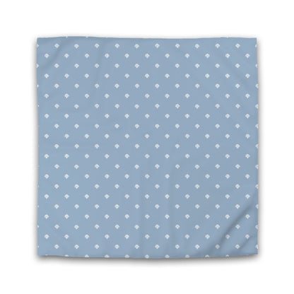 Blue Cotton Sateen Duvet Cover, Off-white Hand-painted Swizzle Motif Print | CSDU-1231-172