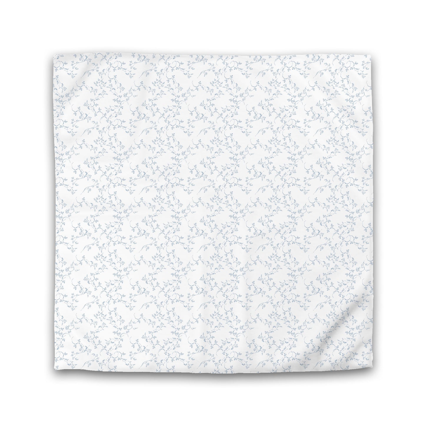 Off-white Cotton Sateen Duvet Cover, Blue Hand-painted Vine Print | CSDU-1231-181