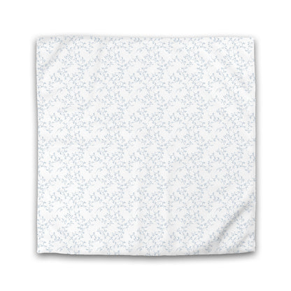 Off-white Cotton Sateen Duvet Cover, Blue Hand-painted Vine Print | CSDU-1231-181