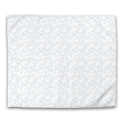 Off-white Cotton Sateen Duvet Cover, Blue Hand-painted Vine Print, CSDU-1231-181, King - 269 x  234 cm / 106 x 92 inches