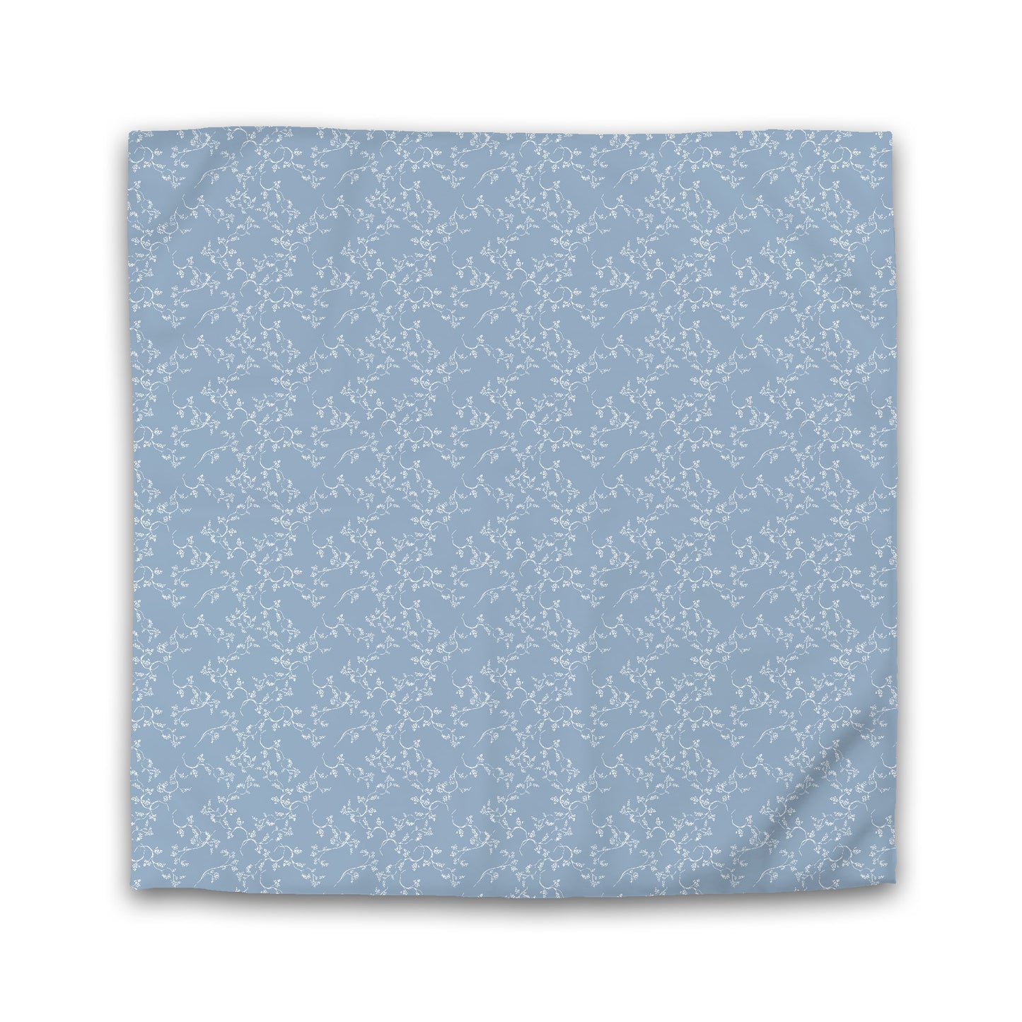 Blue Cotton Sateen Duvet Cover, Off-white Hand-painted Vine Print | CSDU-1231-182