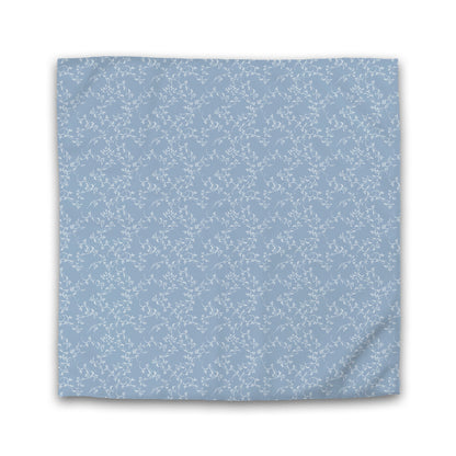 Blue Cotton Sateen Duvet Cover, Off-white Hand-painted Vine Print | CSDU-1231-182