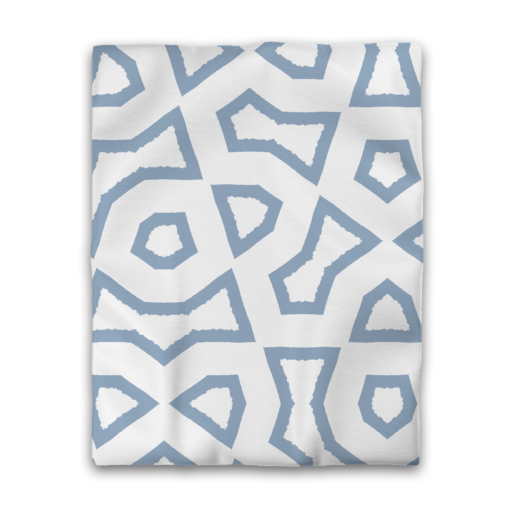 Off-white Cotton Sateen Duvet Cover, Bold Blue Graphic, CSDU-1231-391, Twin - 178 x 229 cm / 70 x 90 inches