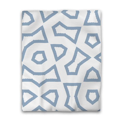 Off-white Cotton Sateen Duvet Cover, Bold Blue Graphic, CSDU-1231-391, Twin - 178 x 229 cm / 70 x 90 inches
