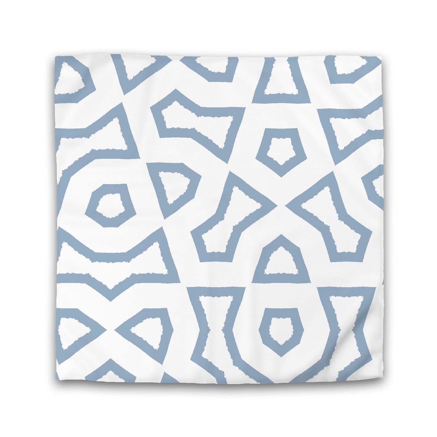 Off-white Cotton Sateen Duvet Cover, Bold Blue Graphic | CSDU-1231-391