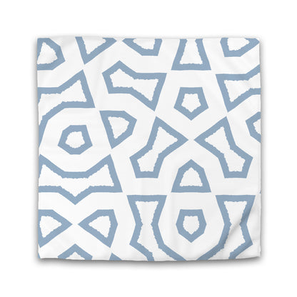 Off-white Cotton Sateen Duvet Cover, Bold Blue Graphic | CSDU-1231-391
