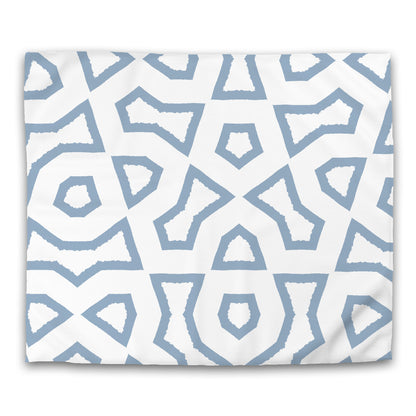 Off-white Cotton Sateen Duvet Cover, Bold Blue Graphic, CSDU-1231-391, King - 269 x  234 cm / 106 x 92 inches
