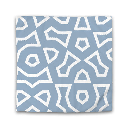 Blue Cotton Sateen Duvet Cover, Bold Off-white Graphic | CSDU-1231-392
