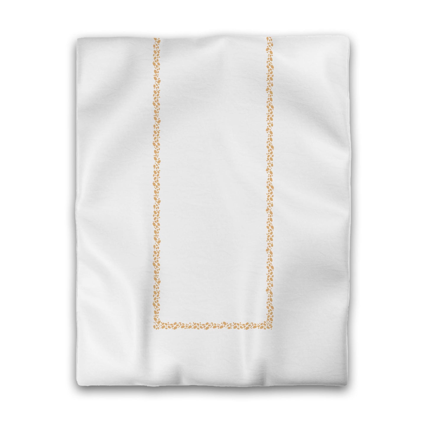 Off-white Cotton Sateen Duvet Cover, Pale Orange Hand-painted Dab Motif Print, Classic Border, CSDU-1232-091, Twin - 178 x 229 cm / 70 x 90 inches