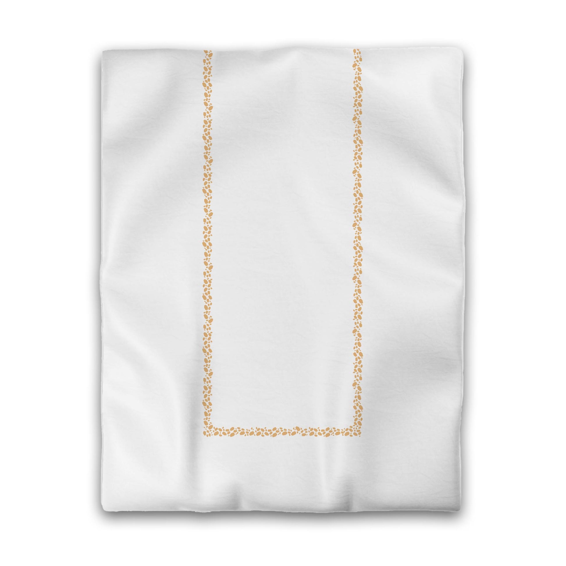 Off-white Cotton Sateen Duvet Cover, Pale Orange Hand-painted Dab Motif Print, Classic Border, CSDU-1232-091, Twin - 178 x 229 cm / 70 x 90 inches