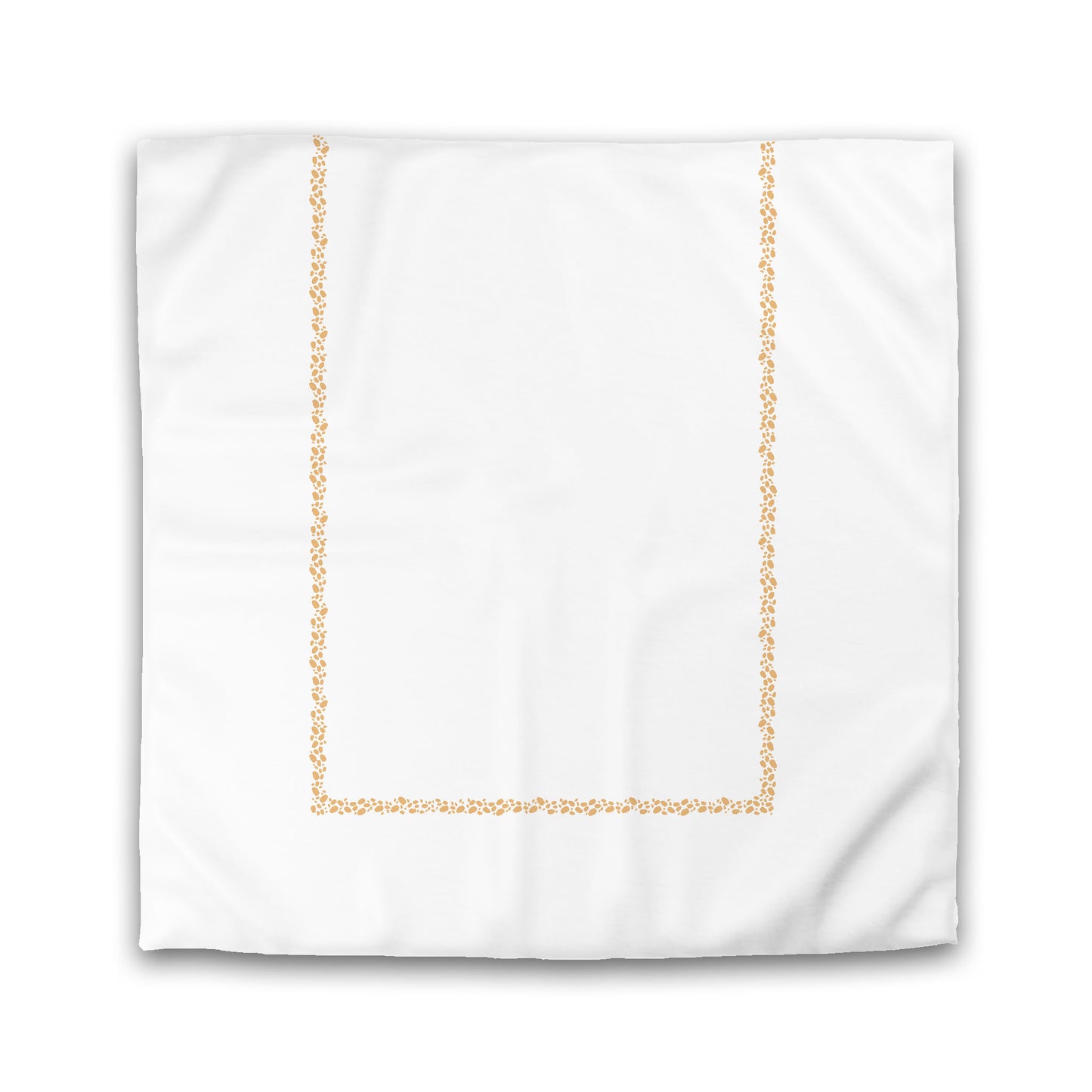 Off-white Cotton Sateen Duvet Cover, Pale Orange Hand-painted Dab Motif Print, Classic Border | CSDU-1232-091