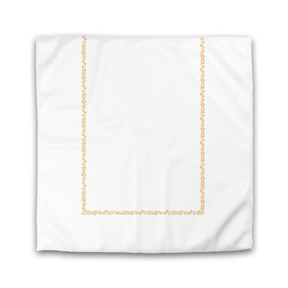 Off-white Cotton Sateen Duvet Cover, Pale Orange Hand-painted Dab Motif Print, Classic Border | CSDU-1232-091
