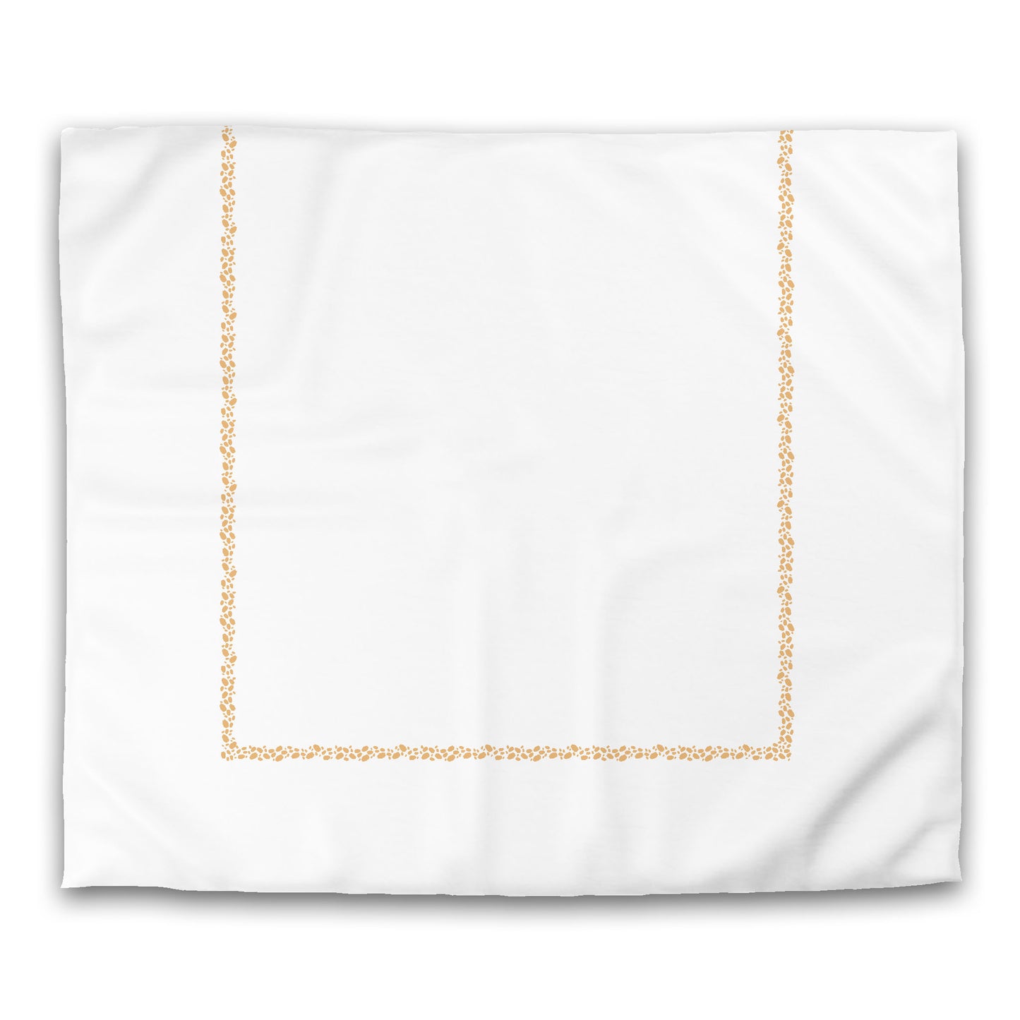 Off-white Cotton Sateen Duvet Cover, Pale Orange Hand-painted Dab Motif Print, Classic Border, CSDU-1232-091, King - 269 x  234 cm / 106 x 92 inches