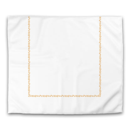 Off-white Cotton Sateen Duvet Cover, Pale Orange Hand-painted Dab Motif Print, Classic Border, CSDU-1232-091, King - 269 x  234 cm / 106 x 92 inches