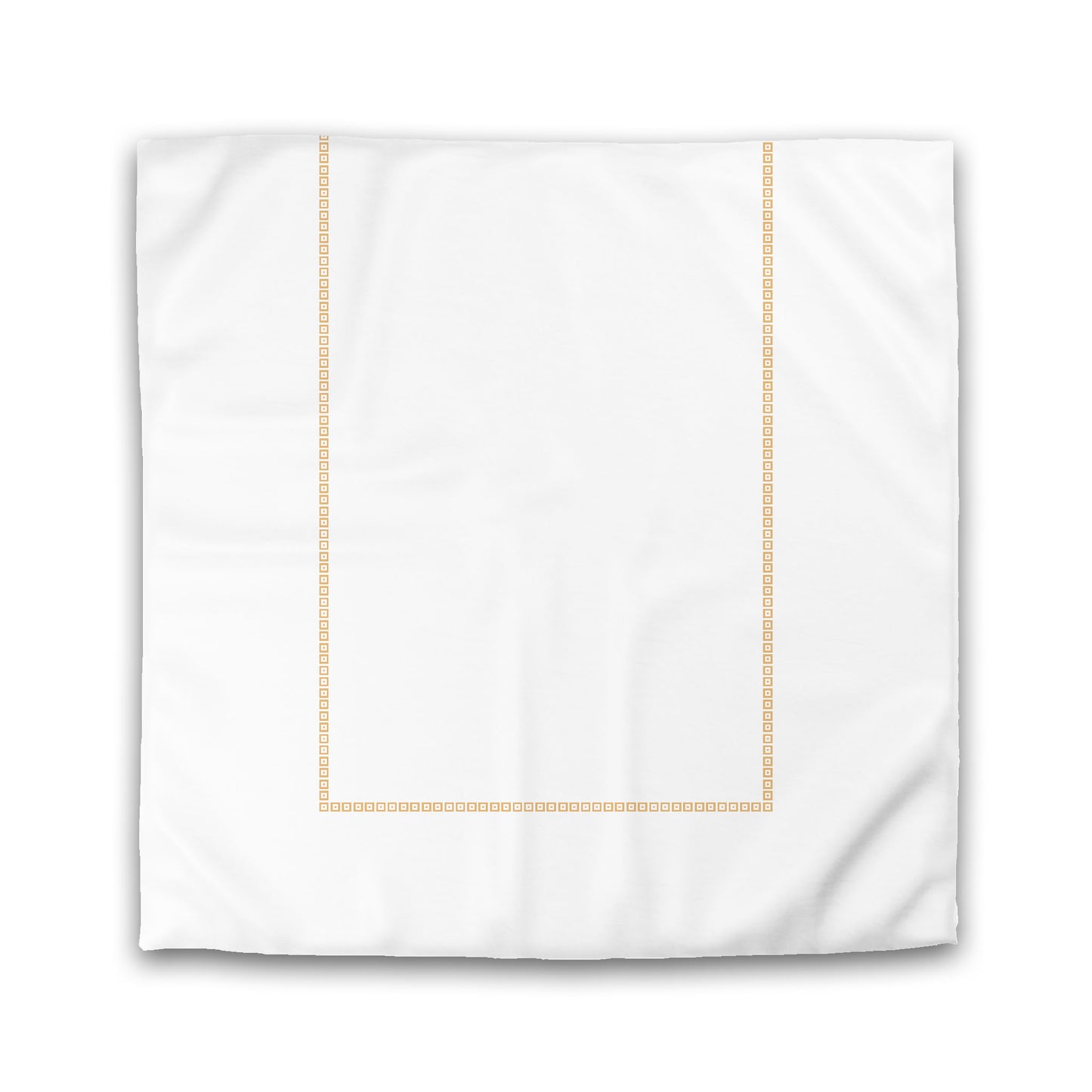 Off-white Cotton Sateen Duvet Cover, Pale Orange Repeating Square Motif Print, Classic Border | CSDU-1232-121