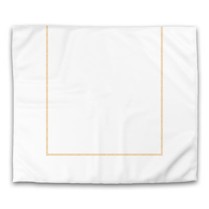 Off-white Cotton Sateen Duvet Cover, Pale Orange Repeating Square Motif Print, Classic Border, CSDU-1232-121, King - 269 x  234 cm / 106 x 92 inches