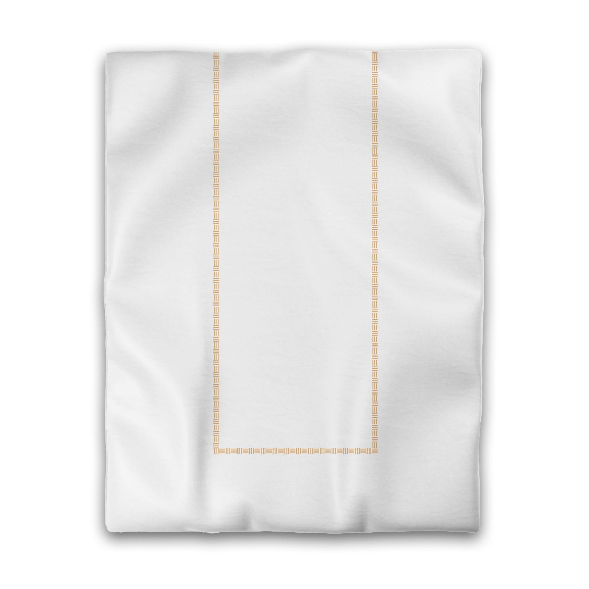 Off-white Cotton Sateen Duvet Cover, Pale Orange Single Weave Motif Print, Classic Border, CSDU-1232-141, Twin - 178 x 229 cm / 70 x 90 inches