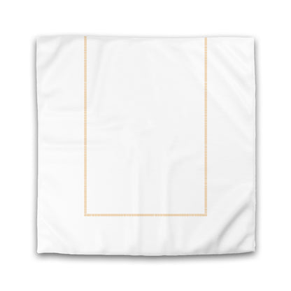 Off-white Cotton Sateen Duvet Cover, Pale Orange Single Weave Motif Print, Classic Border | CSDU-1232-141