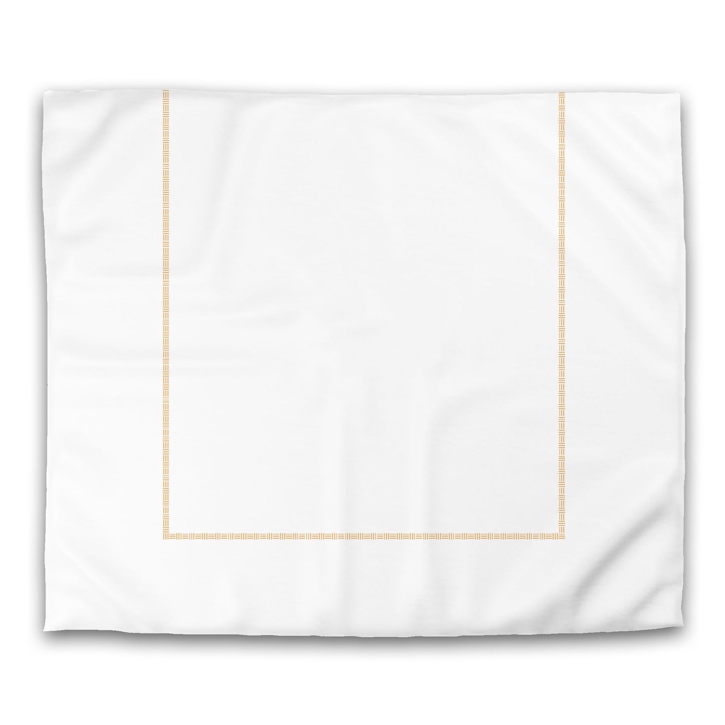 Off-white Cotton Sateen Duvet Cover, Pale Orange Single Weave Motif Print, Classic Border, CSDU-1232-141, King - 269 x  234 cm / 106 x 92 inches