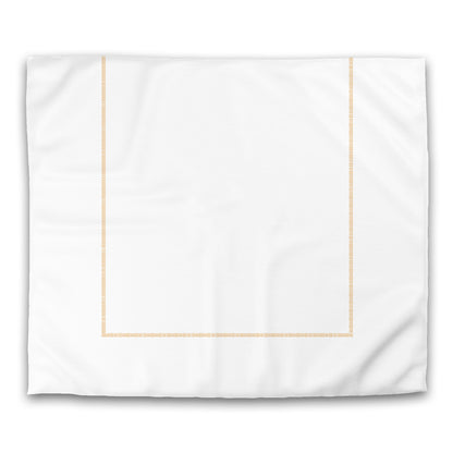 Off-white Cotton Sateen Duvet Cover, Pale Orange Single Weave Motif Print, Classic Border, CSDU-1232-141, King - 269 x  234 cm / 106 x 92 inches
