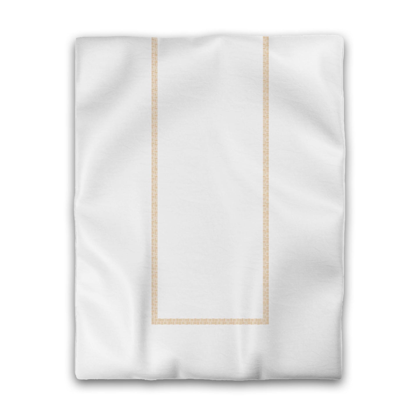 Off-white Cotton Sateen Duvet Cover, Pale Orange Double Weave Motif Print, Classic Border, CSDU-1232-143, Twin - 178 x 229 cm / 70 x 90 inches