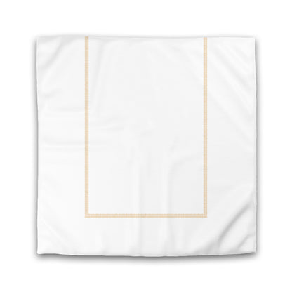 Off-white Cotton Sateen Duvet Cover, Pale Orange Double Weave Motif Print, Classic Border | CSDU-1232-143