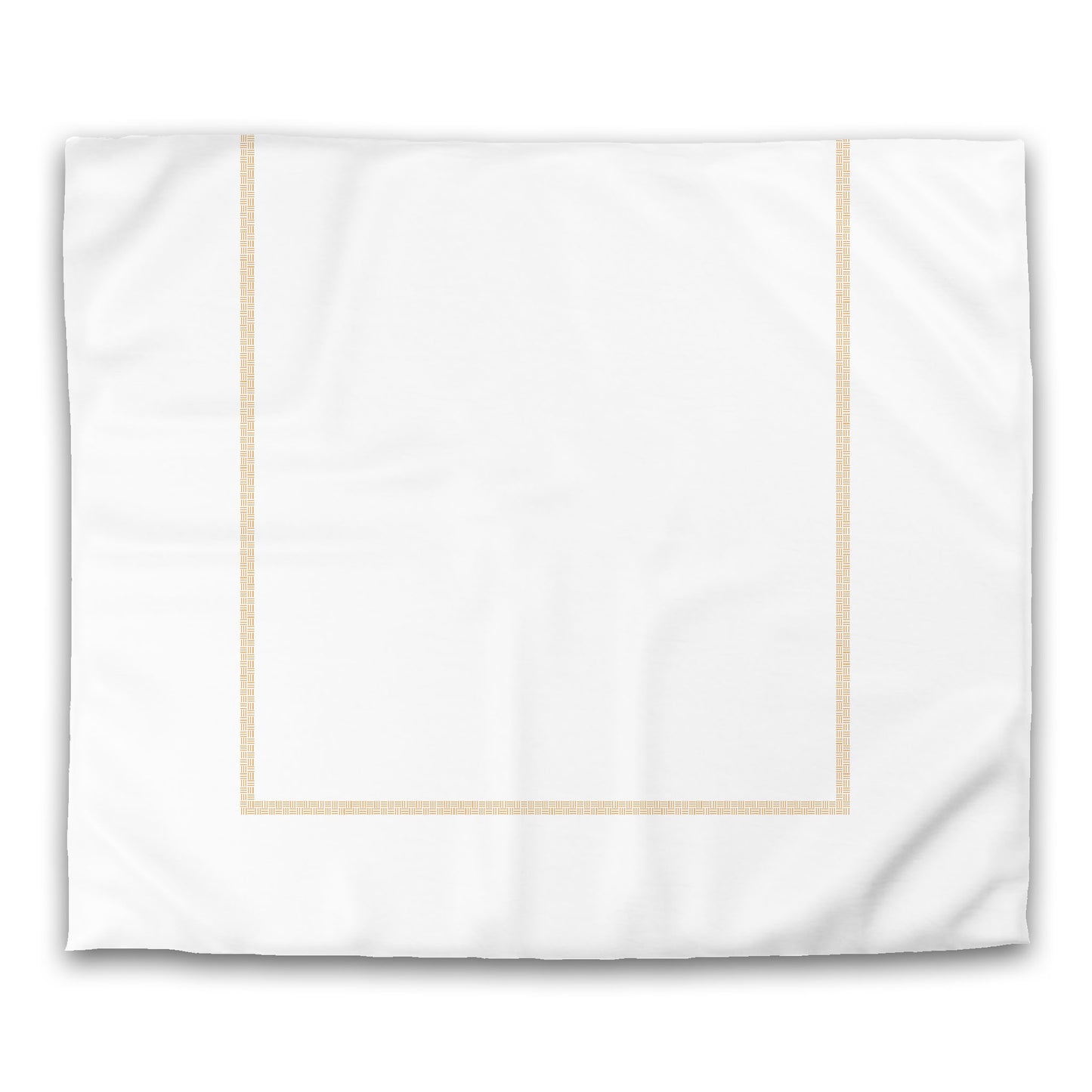 Off-white Cotton Sateen Duvet Cover, Pale Orange Double Weave Motif Print, Classic Border, CSDU-1232-143, King - 269 x  234 cm / 106 x 92 inches