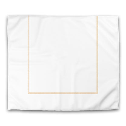 Off-white Cotton Sateen Duvet Cover, Pale Orange Double Weave Motif Print, Classic Border, CSDU-1232-143, King - 269 x  234 cm / 106 x 92 inches
