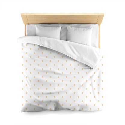 Off-white Cotton Sateen Duvet Cover, Pale Orange Hand-painted Swizzle Motif Print, CSDU-1232-171, Queen - 229 x 229 cm / 90 x 90 inches
