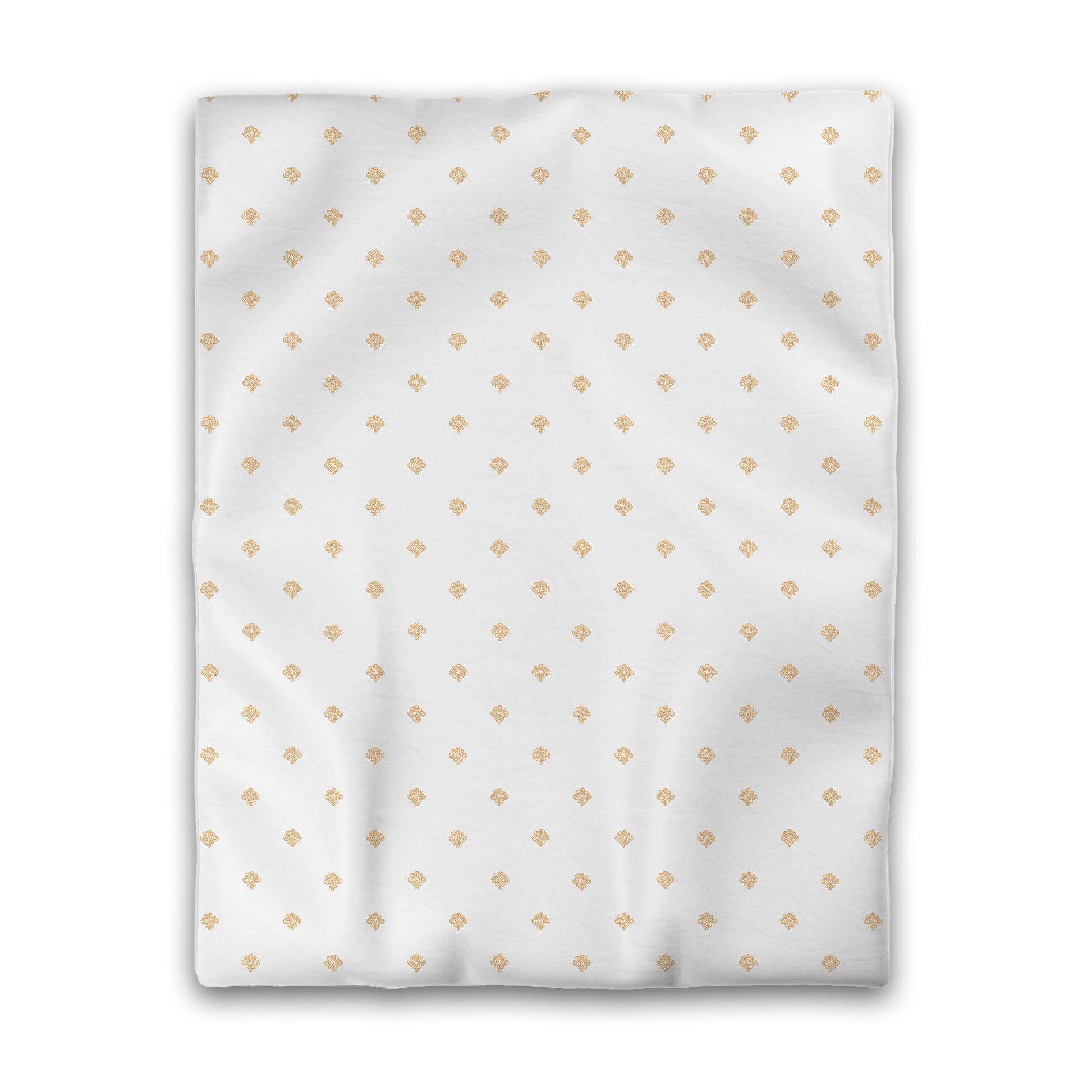 Off-white Cotton Sateen Duvet Cover, Pale Orange Hand-painted Swizzle Motif Print, CSDU-1232-171, Twin - 178 x 229 cm / 70 x 90 inches