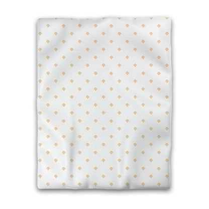 Off-white Cotton Sateen Duvet Cover, Pale Orange Hand-painted Swizzle Motif Print, CSDU-1232-171, Twin - 178 x 229 cm / 70 x 90 inches