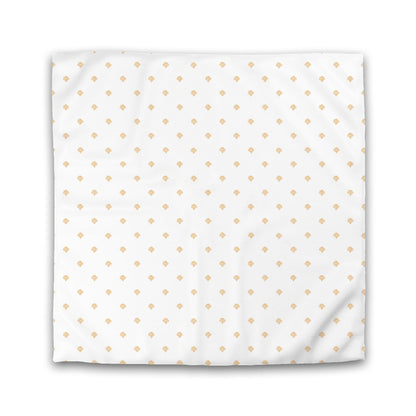 Off-white Cotton Sateen Duvet Cover, Pale Orange Hand-painted Swizzle Motif Print | CSDU-1232-171
