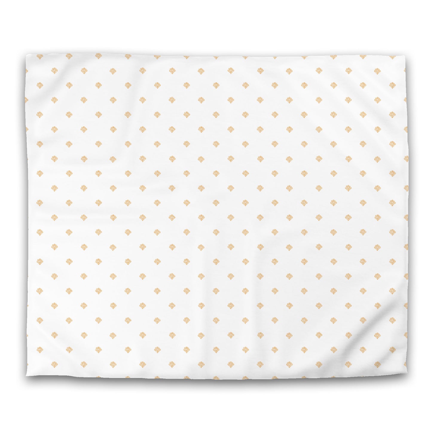 Off-white Cotton Sateen Duvet Cover, Pale Orange Hand-painted Swizzle Motif Print, CSDU-1232-171, King - 269 x  234 cm / 106 x 92 inches