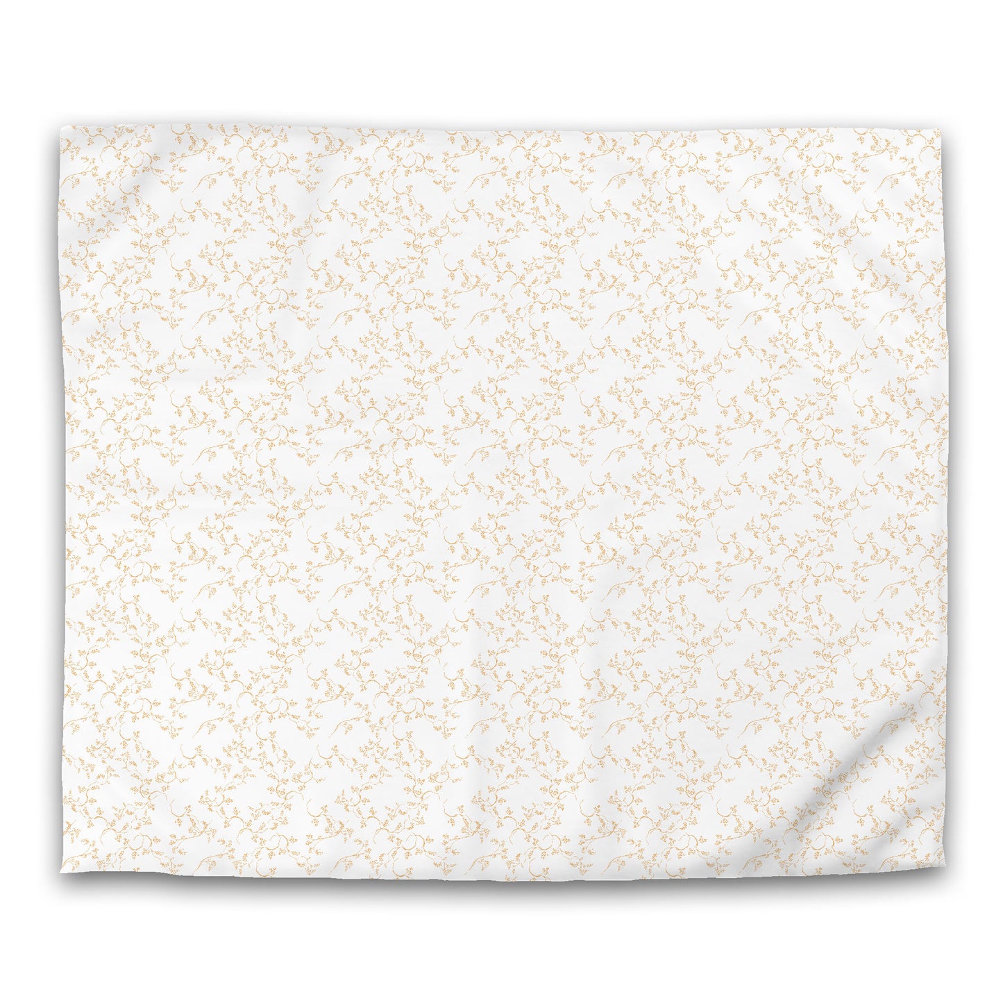 Off-white Cotton Sateen Duvet Cover, Pale Orange Hand-painted Vine Print, CSDU-1232-181, King - 269 x  234 cm / 106 x 92 inches