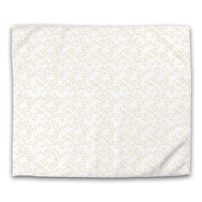 Off-white Cotton Sateen Duvet Cover, Pale Orange Hand-painted Vine Print, CSDU-1232-181, King - 269 x  234 cm / 106 x 92 inches