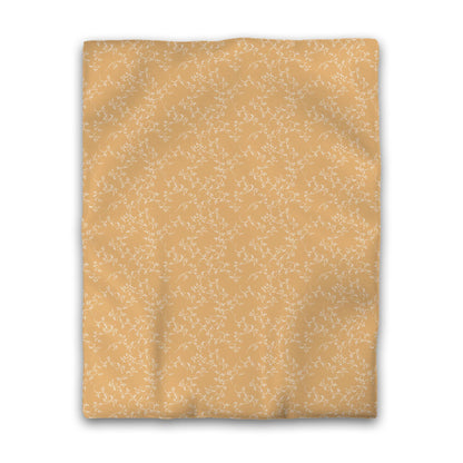 Pale Orange Cotton Sateen Duvet Cover, Off-white Hand-painted Vine Print, CSDU-1232-182, Twin - 178 x 229 cm / 70 x 90 inches