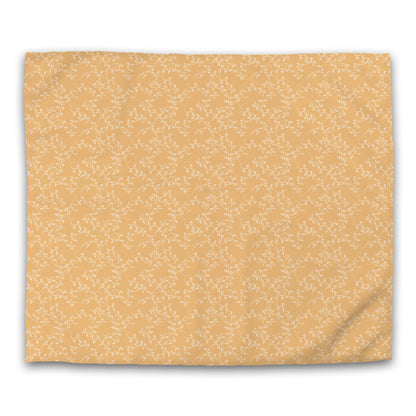 Pale Orange Cotton Sateen Duvet Cover, Off-white Hand-painted Vine Print, CSDU-1232-182, King - 269 x  234 cm / 106 x 92 inches