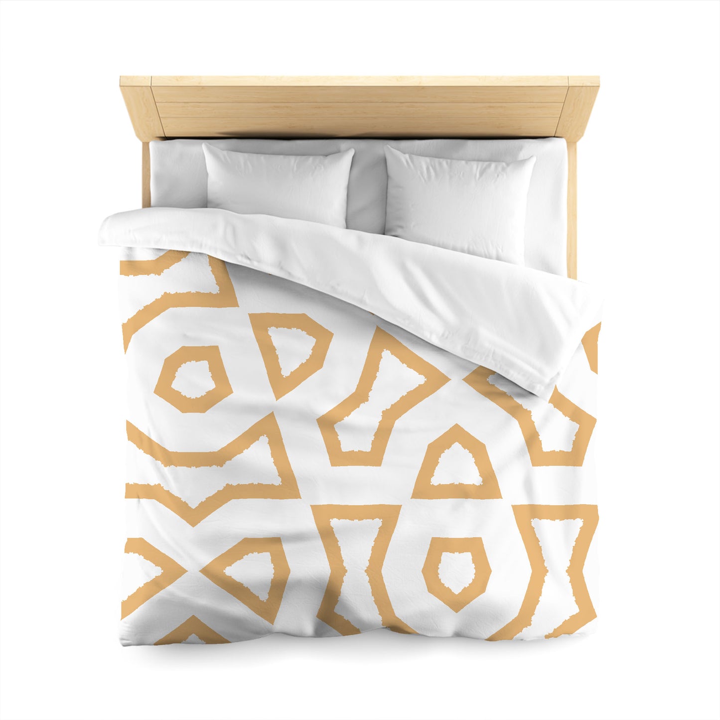 Off-white Cotton Sateen Duvet Cover, Bold Pale Orange Graphic, CSDU-1232-391, Queen - 229 x 229 cm / 90 x 90 inches