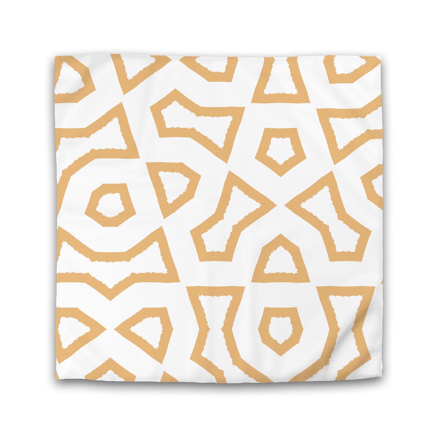 Off-white Cotton Sateen Duvet Cover, Bold Pale Orange Graphic | CSDU-1232-391