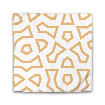 Off-white Cotton Sateen Duvet Cover, Bold Pale Orange Graphic | CSDU-1232-391