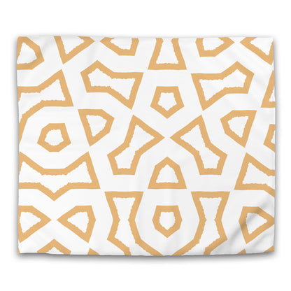 Off-white Cotton Sateen Duvet Cover, Bold Pale Orange Graphic, CSDU-1232-391, King - 269 x  234 cm / 106 x 92 inches