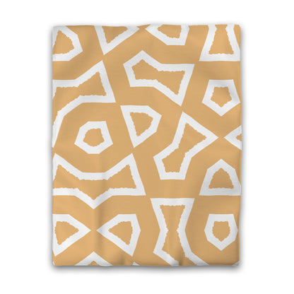 Pale Orange Cotton Sateen Duvet Cover, Bold Off-white Graphic, CSDU-1232-392, Twin - 178 x 229 cm / 70 x 90 inches