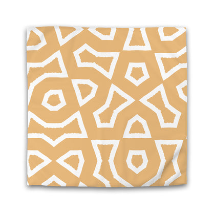 Pale Orange Cotton Sateen Duvet Cover, Bold Off-white Graphic | CSDU-1232-392