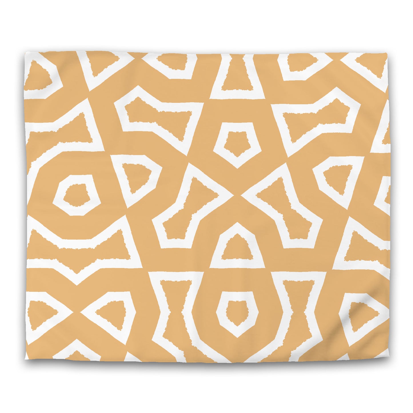 Pale Orange Cotton Sateen Duvet Cover, Bold Off-white Graphic, CSDU-1232-392, King - 269 x  234 cm / 106 x 92 inches
