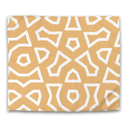 Pale Orange Cotton Sateen Duvet Cover, Bold Off-white Graphic, CSDU-1232-392, King - 269 x  234 cm / 106 x 92 inches