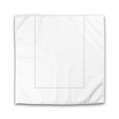 Off-white Cotton Sateen Duvet Cover, Pale Green Single Weave Motif Print, Classic Border | CSDU-1241-141