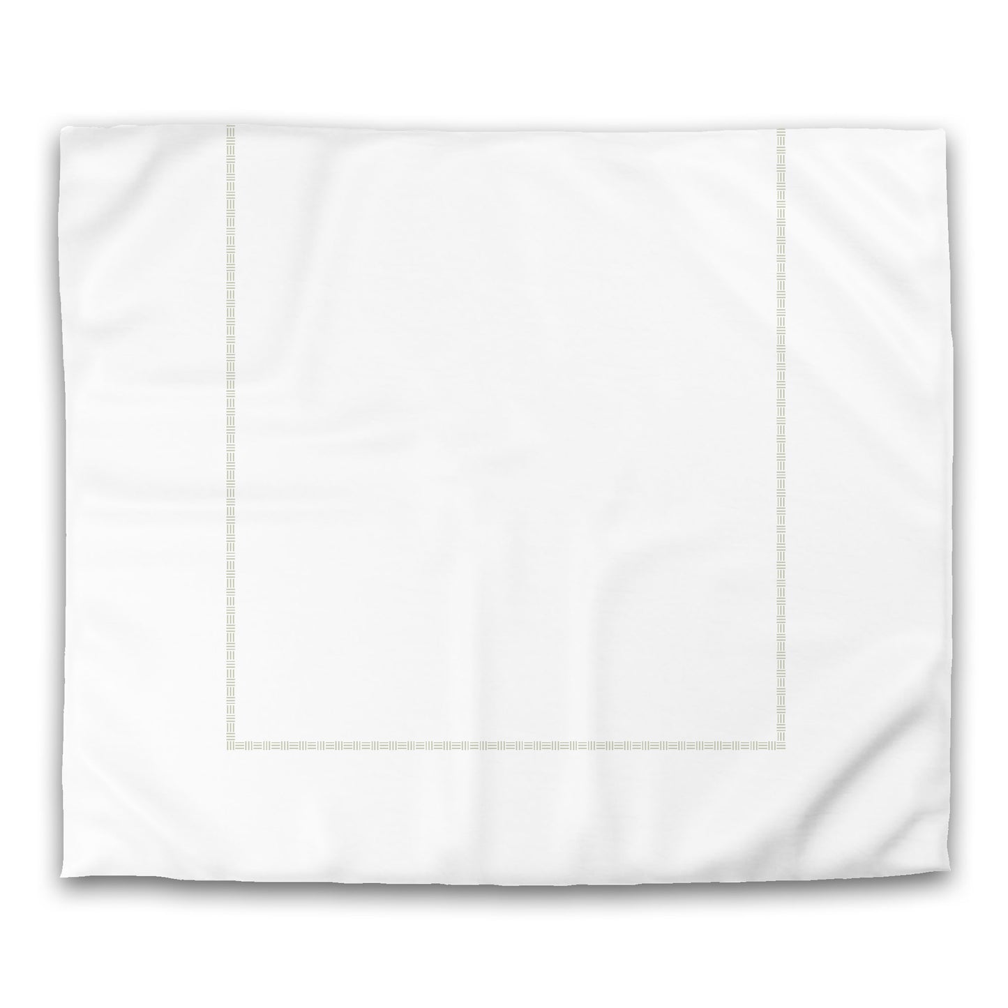 Off-white Cotton Sateen Duvet Cover, Pale Green Single Weave Motif Print, Classic Border, CSDU-1241-141, King - 269 x  234 cm / 106 x 92 inches