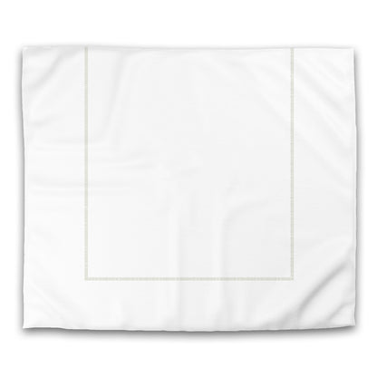 Off-white Cotton Sateen Duvet Cover, Pale Green Single Weave Motif Print, Classic Border, CSDU-1241-141, King - 269 x  234 cm / 106 x 92 inches